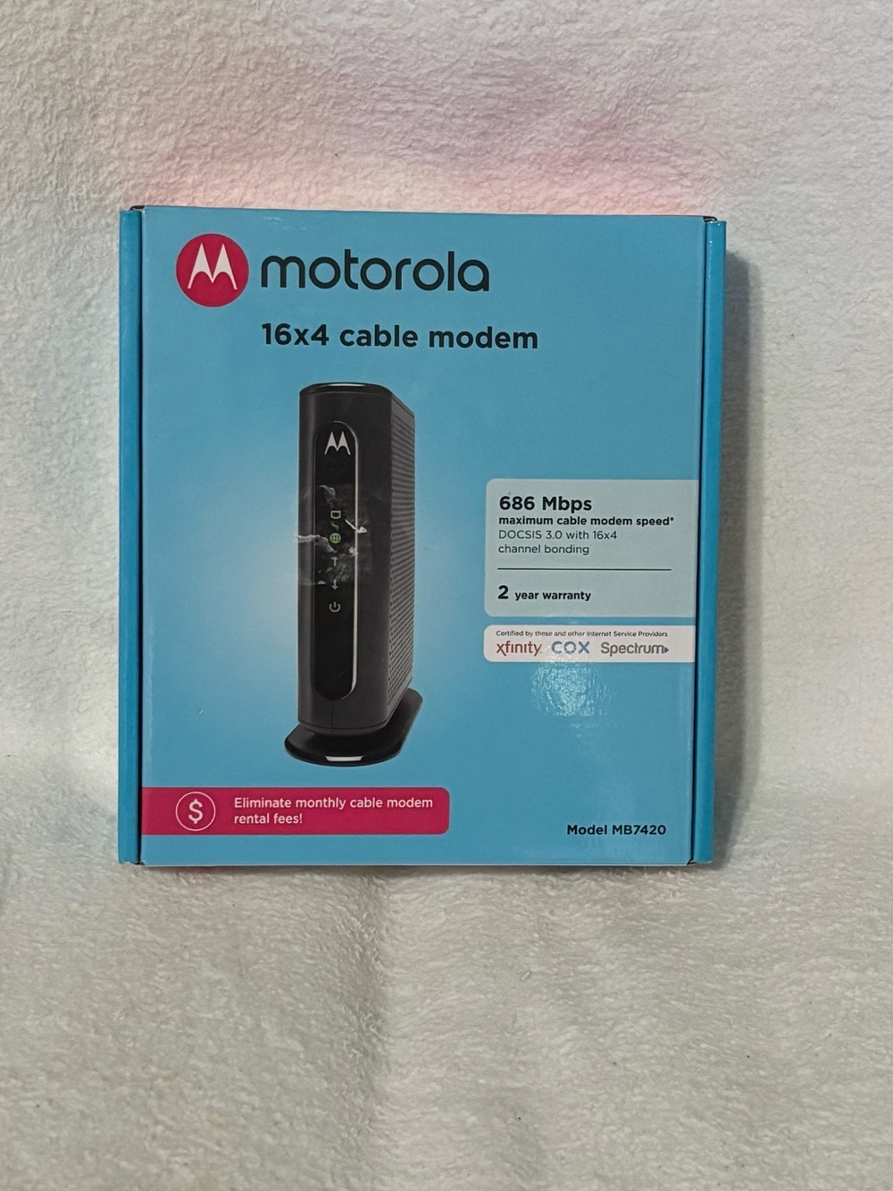 Motorola MB7420 Black 16x4 Cable Modem - 686 Mbps only modem see details